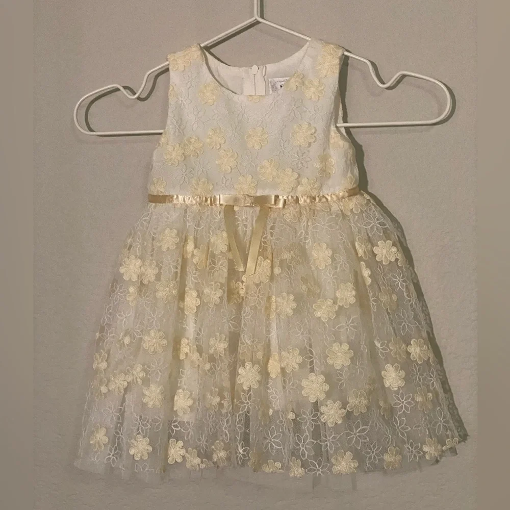 Lace Overlay Dress, Ivory, Toddler GIrl's size 18 months Flower Girl Easter